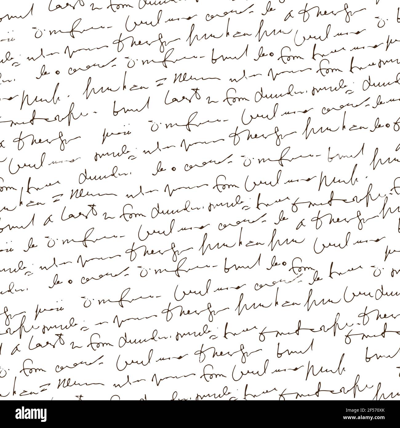 Texte abstrait manuscrit, scribbles vector sans couture, scénario vectoriel monochrome isolé sur fond blanc Illustration de Vecteur