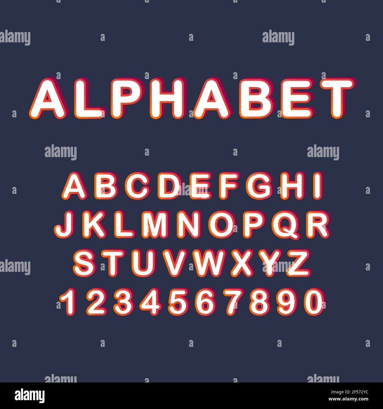 Ligne de couleur abstraite lettre alphabétique police ABC. symbole d'illustration de vecteur de typographie 3d. Illustration de Vecteur