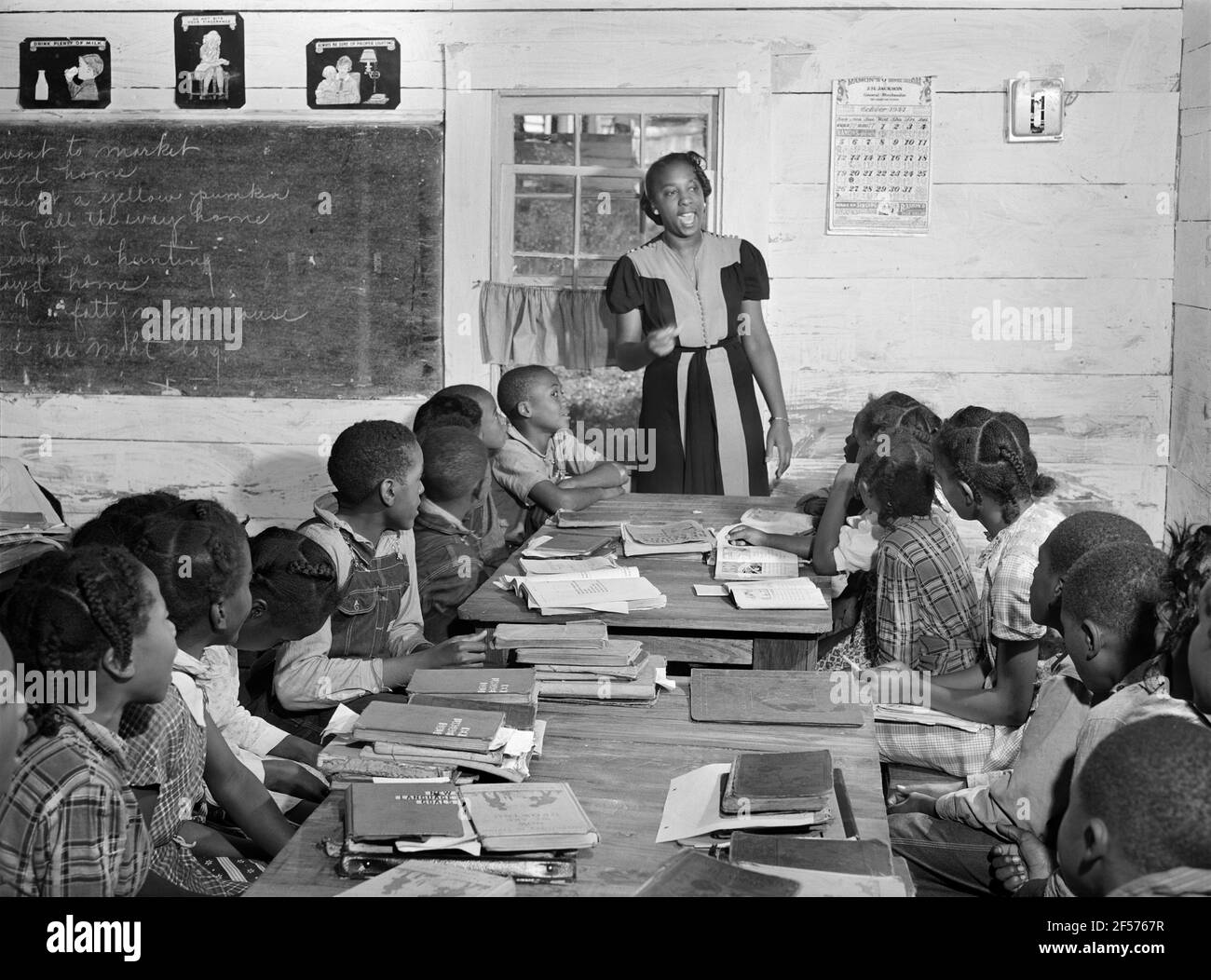 Cours de chant, Siloam, Greene County, États-Unis, Jack Delano, Administration américaine de la sécurité agricole, octobre 1941 Banque D'Images