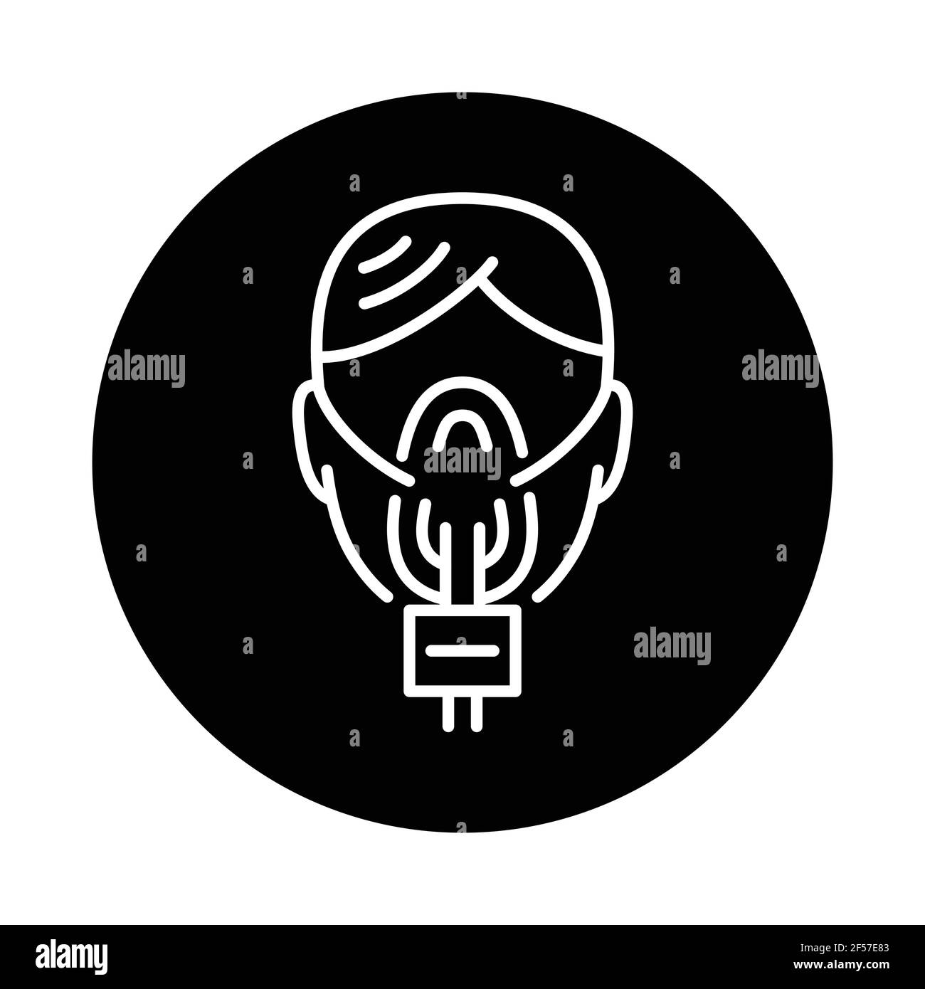 Femme en icône de ligne de couleur de masque d'oxygène. Inscrivez-vous pour accéder à la page Web, à l'application mobile, au bouton et au logo. Contour modifiable. Illustration de Vecteur