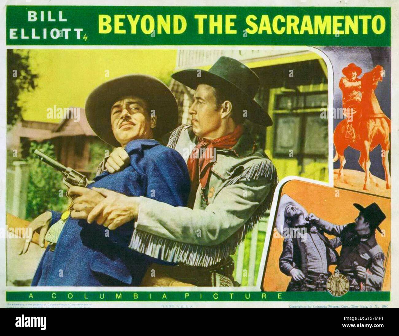 BEYOND THE SACRAMENTO 1940 Columbia Pictures film avec Wild Bill Elliott à droite Banque D'Images