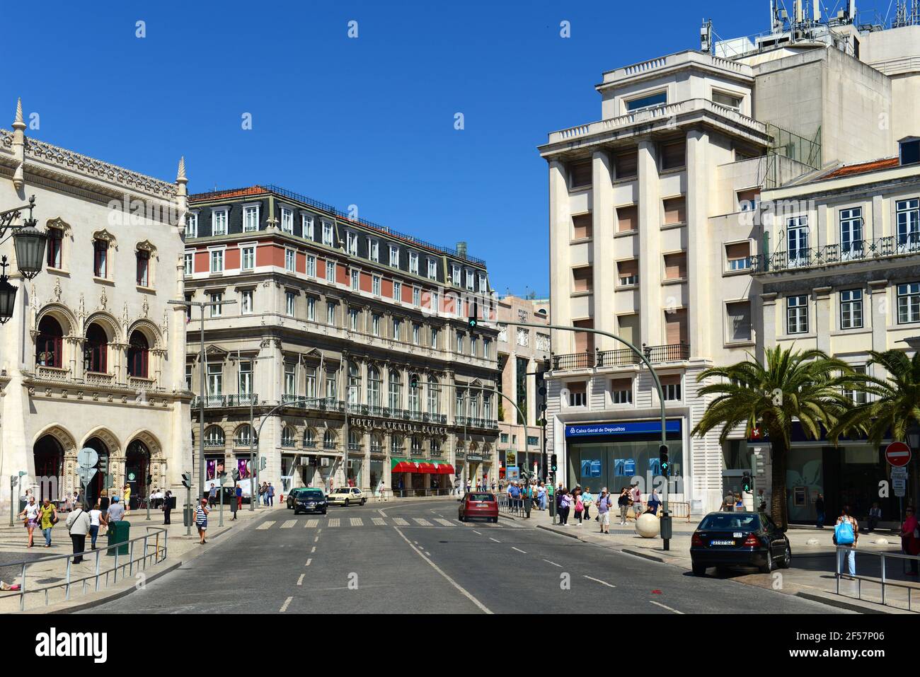 Avenida Palace Hotel par Jose Luis Monteiro à la place Restauradores (Praca dos Restauradores) à Lisbonne, Portugal. Banque D'Images