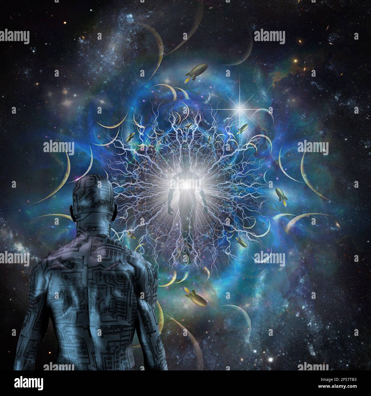 Âme et cybord. Rendu 3D Banque D'Images