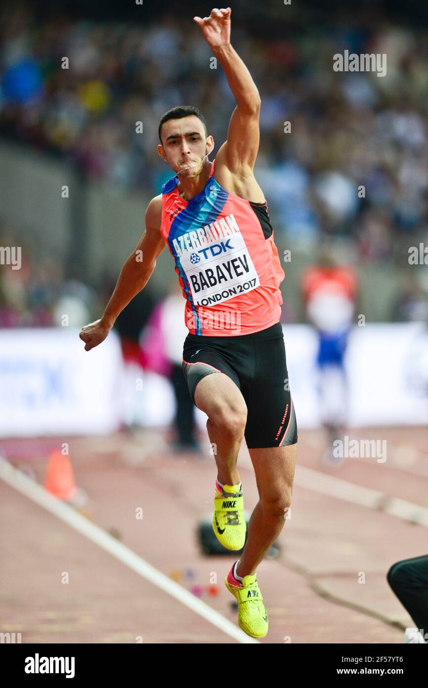 Nazim Babayev (Azerbaïdjan). Triple Jump hommes, qualification. Championnats du monde de l'IAAF Londres 2017} Banque D'Images