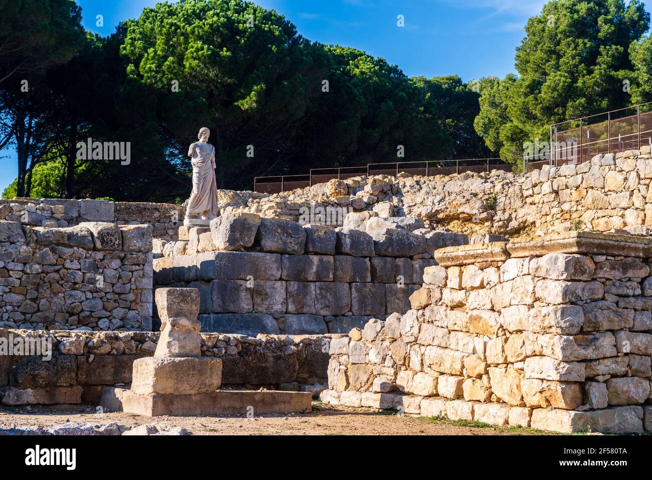 Site archéologique grec / romain d'Ampuries, Gérone, Catalogne, Espagne. Banque D'Images