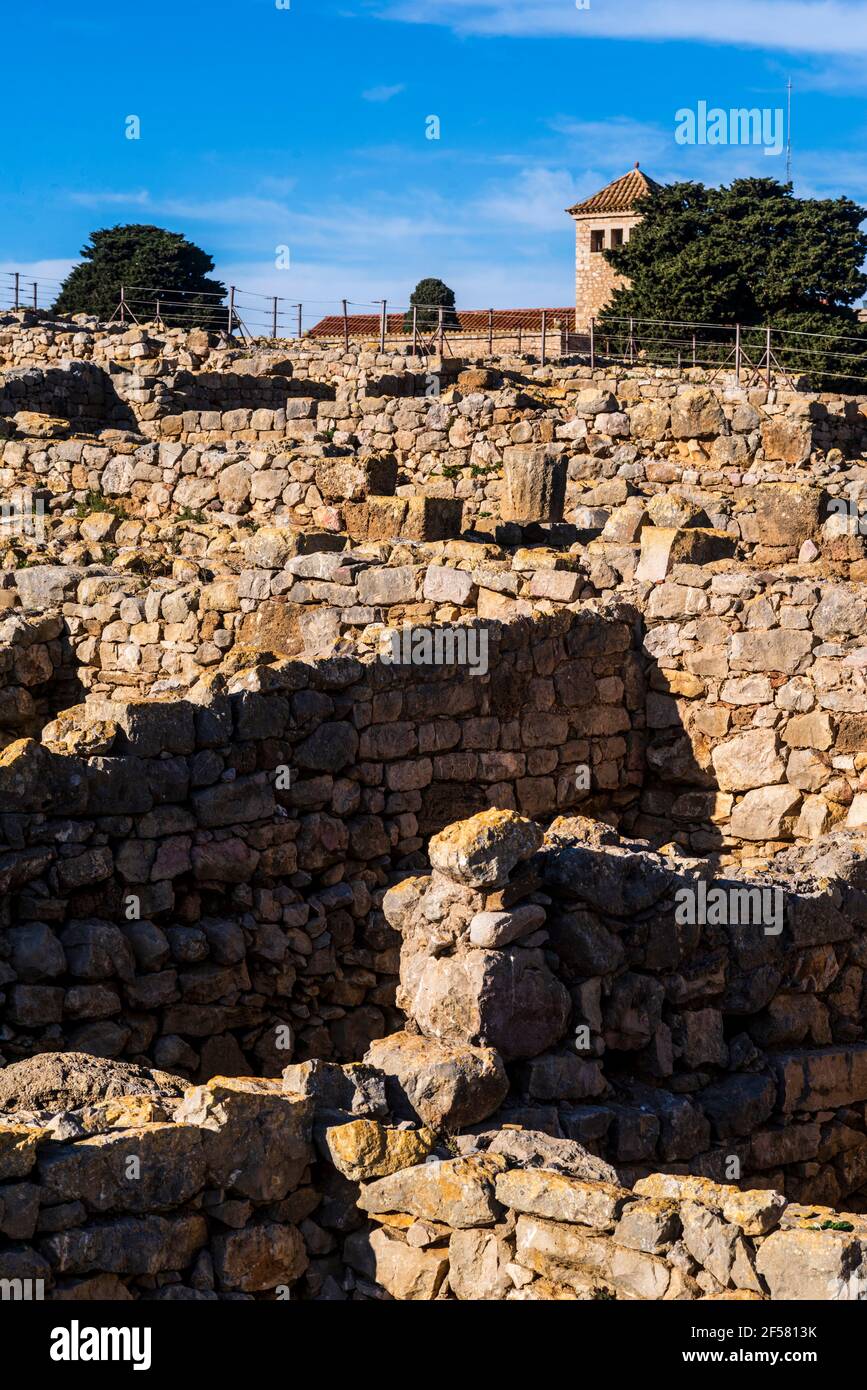 Site archéologique grec / romain d'Ampuries, Gérone, Catalogne, Espagne. Banque D'Images