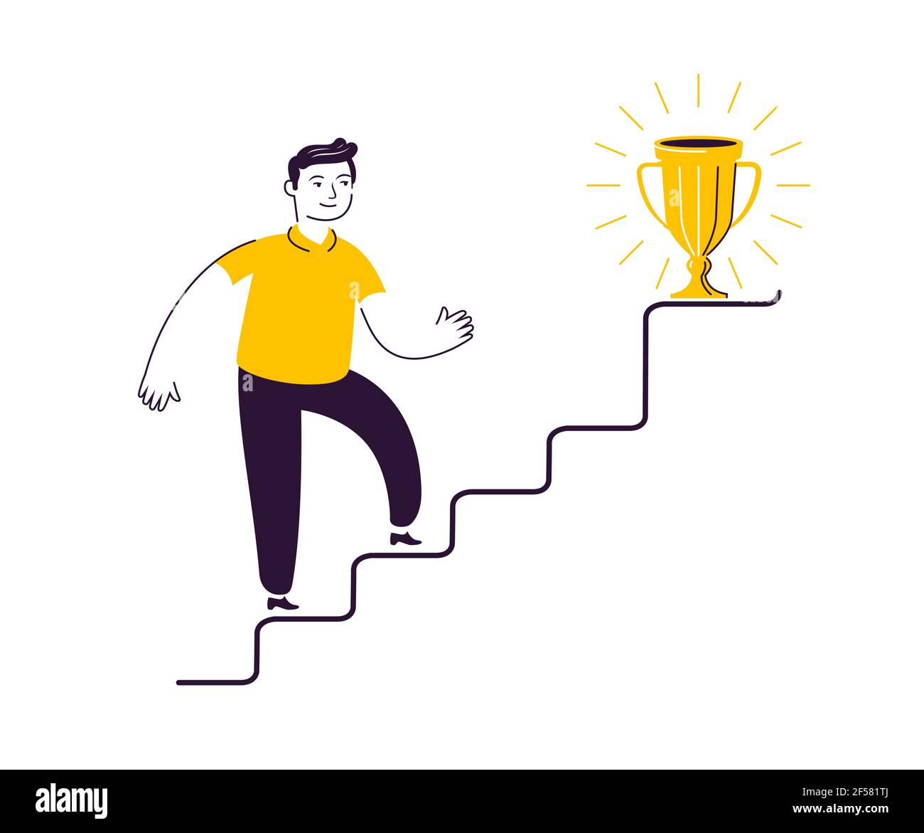 Homme d'affaires monter les escaliers ou la croissance de carrière. S'efforcer d'atteindre l'objectif, concept de développement personnel Illustration de Vecteur Homme d'affaires monter les escaliers ou la croissance de carrière. S'efforcer d'atteindre l'objectif, concept de développement personnel Illustration de Vecteur