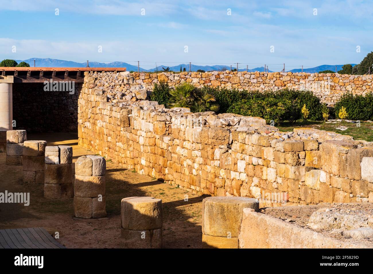 Site archéologique grec / romain d'Ampuries, Gérone, Catalogne, Espagne. Banque D'Images