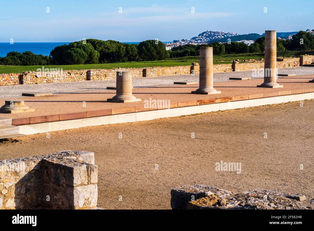 Site archéologique grec / romain d'Ampuries, Gérone, Catalogne, Espagne. Banque D'Images