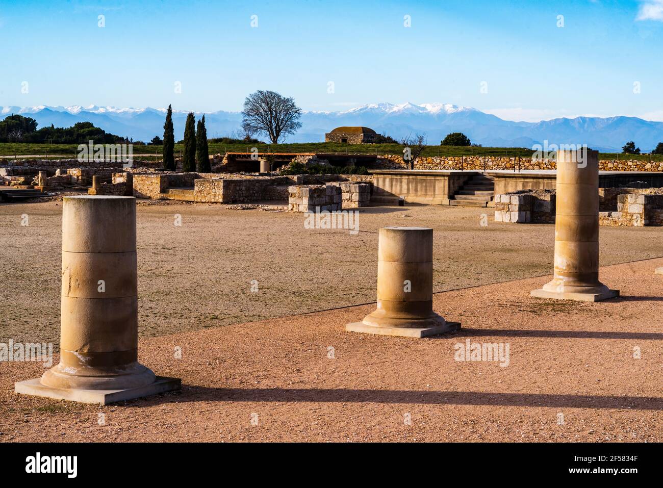 Site archéologique grec / romain d'Ampuries, Gérone, Catalogne, Espagne. Banque D'Images