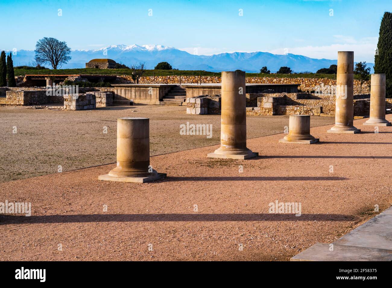 Site archéologique grec / romain d'Ampuries, Gérone, Catalogne, Espagne. Banque D'Images