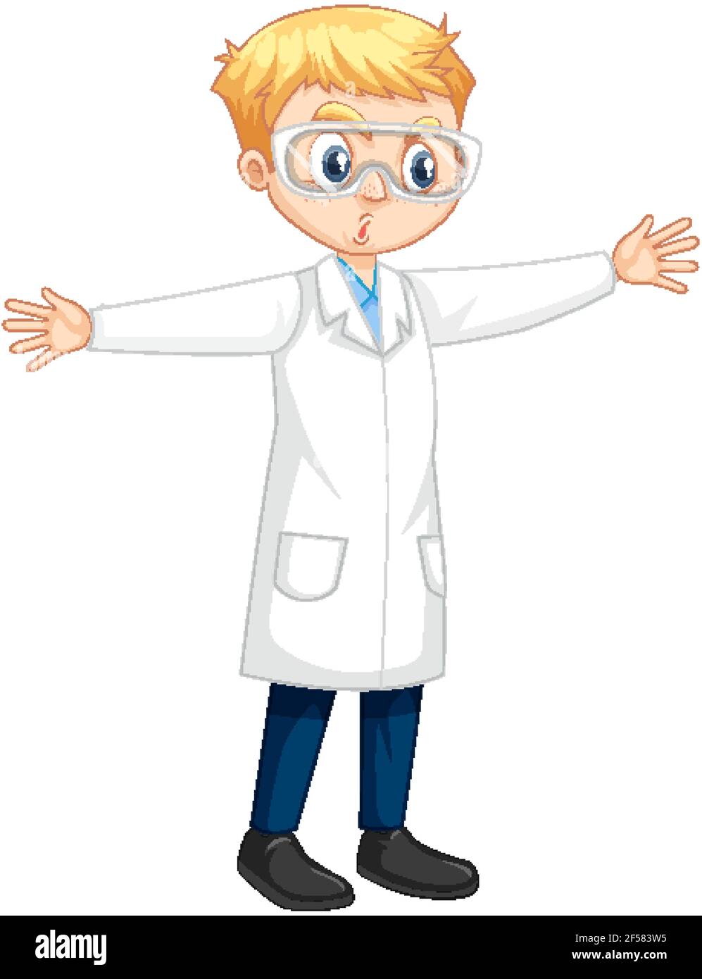 Un personnage de dessin animé de garçon portant une illustration de blouse  de laboratoire Image Vectorielle Stock - Alamy