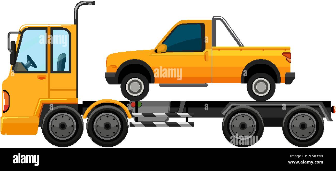 Illustration d'arrière-plan isolée du véhicule de remorquage Illustration de Vecteur