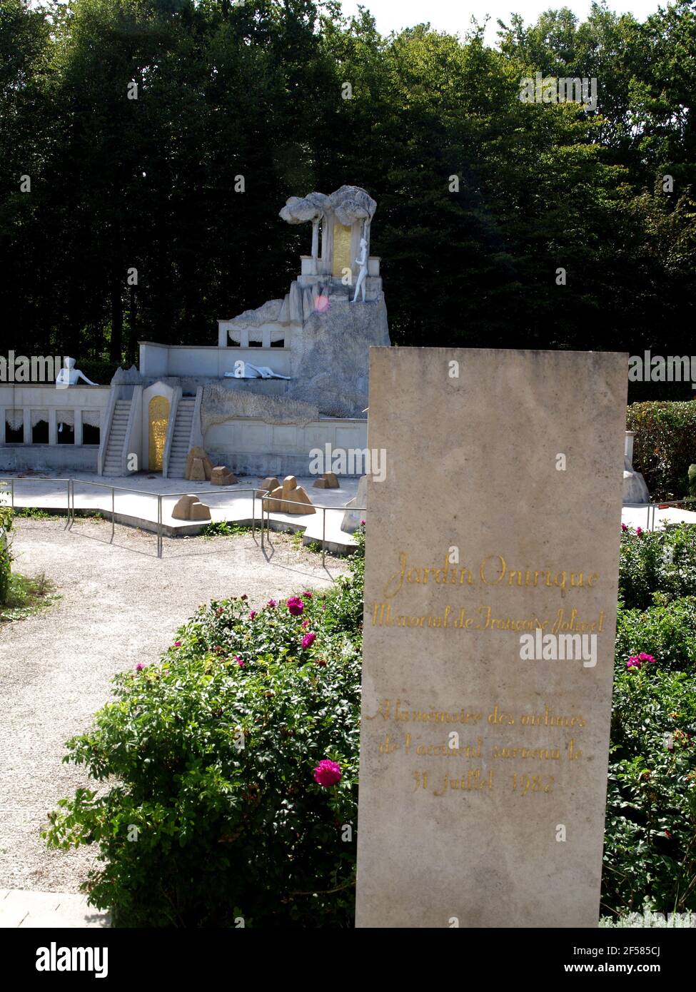 Mémorial aux victimes de l'accident de l'autocar de Beaune en 1982, à Curney, Merteuil, France Banque D'Images