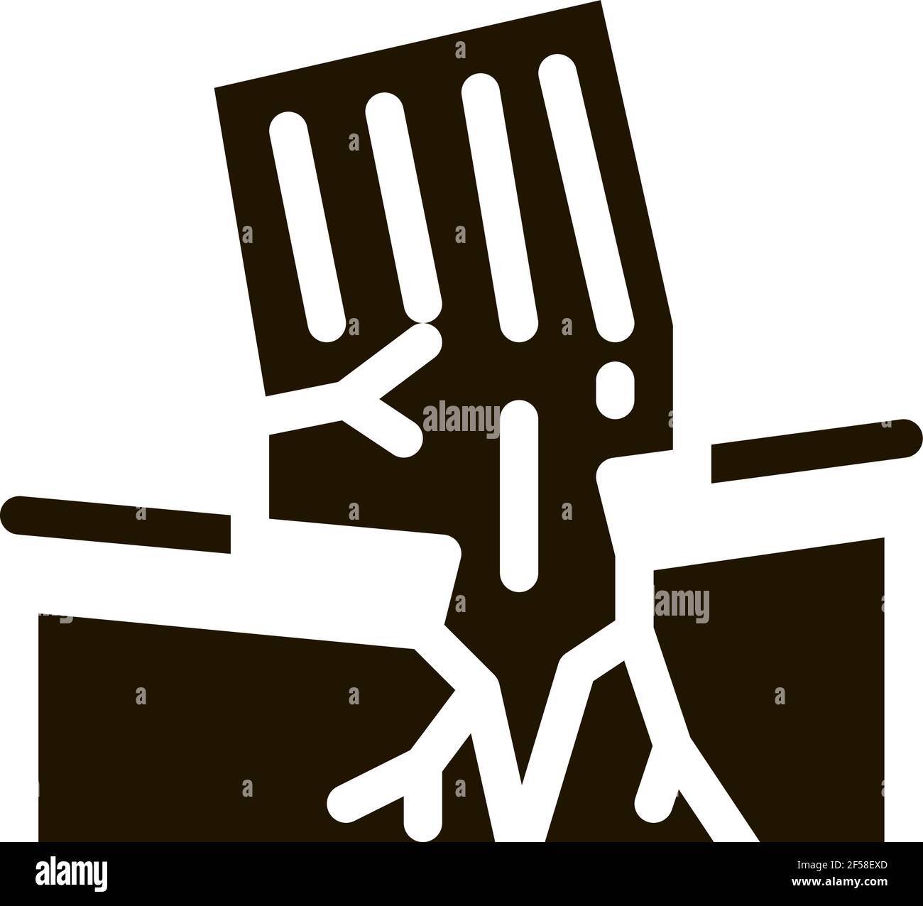 Ertnquake House Wreck Icon Vector Glyph Illustration Illustration de Vecteur