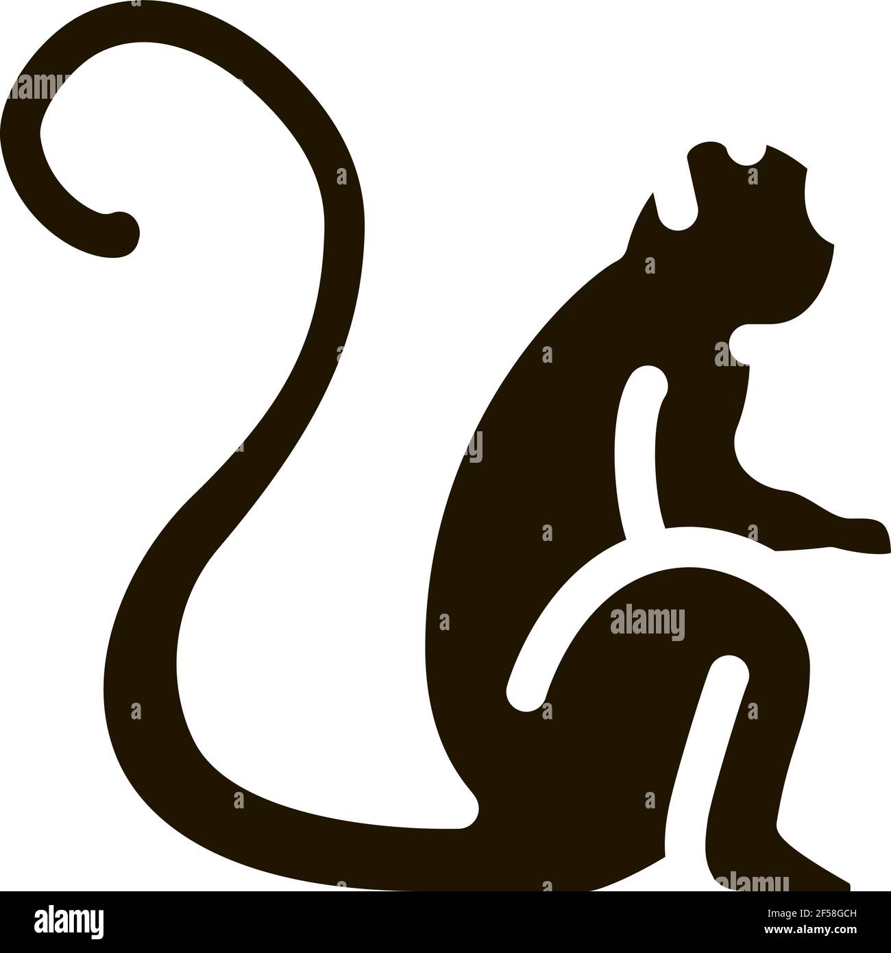 illustration du vecteur glyphe de l'icône du singe malaisien Illustration de Vecteur