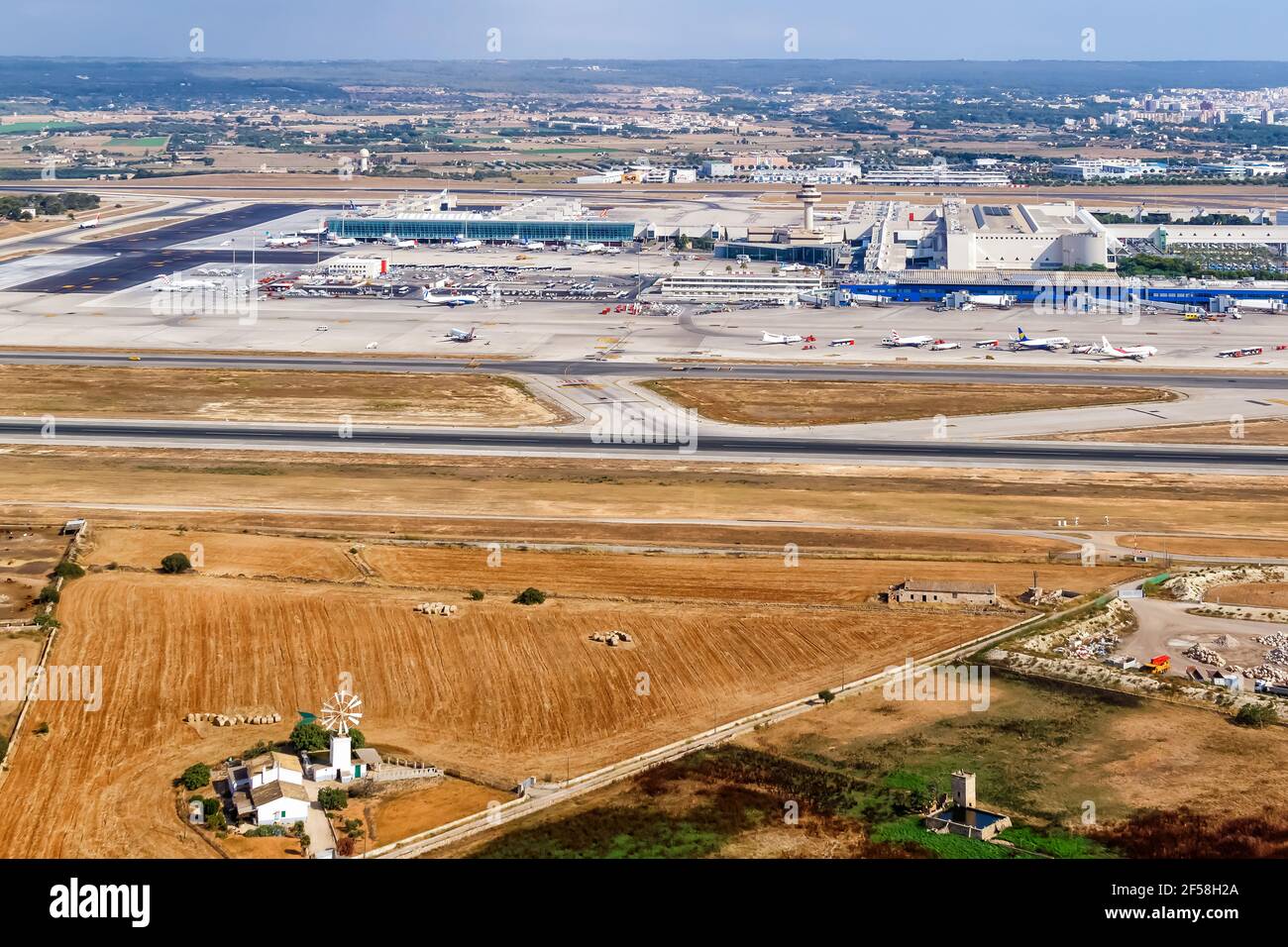 Palma de Majorque, Espagne - 21 juillet 2018 : photo aérienne de l'aéroport de Palma de Majorque en Espagne. Banque D'Images