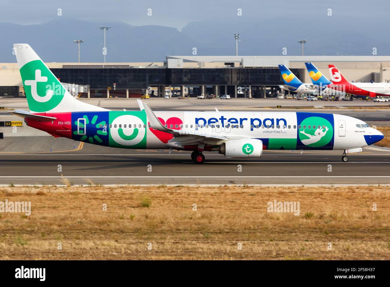 Palma de Mallorca, Espagne - 22 juillet 2018 : décollage de l'avion Transavia Boeing B737-800 à l'aéroport de Palma de Majorque en Espagne. Banque D'Images