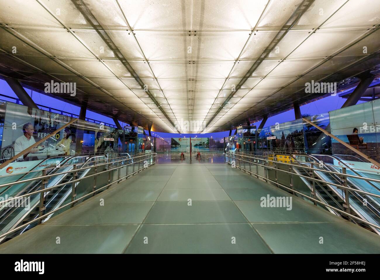 Malaga, Espagne - 28 juillet 2018 : gare de l'aéroport de Malaga en Espagne. Banque D'Images