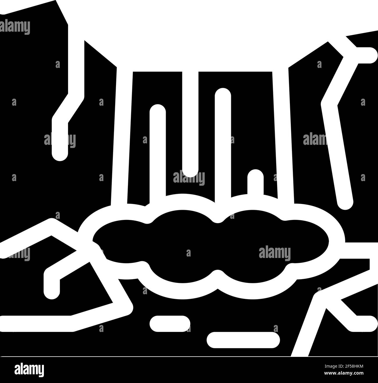 Forêt entourée de montagnes icône Vector Glyph Illustration Illustration de Vecteur