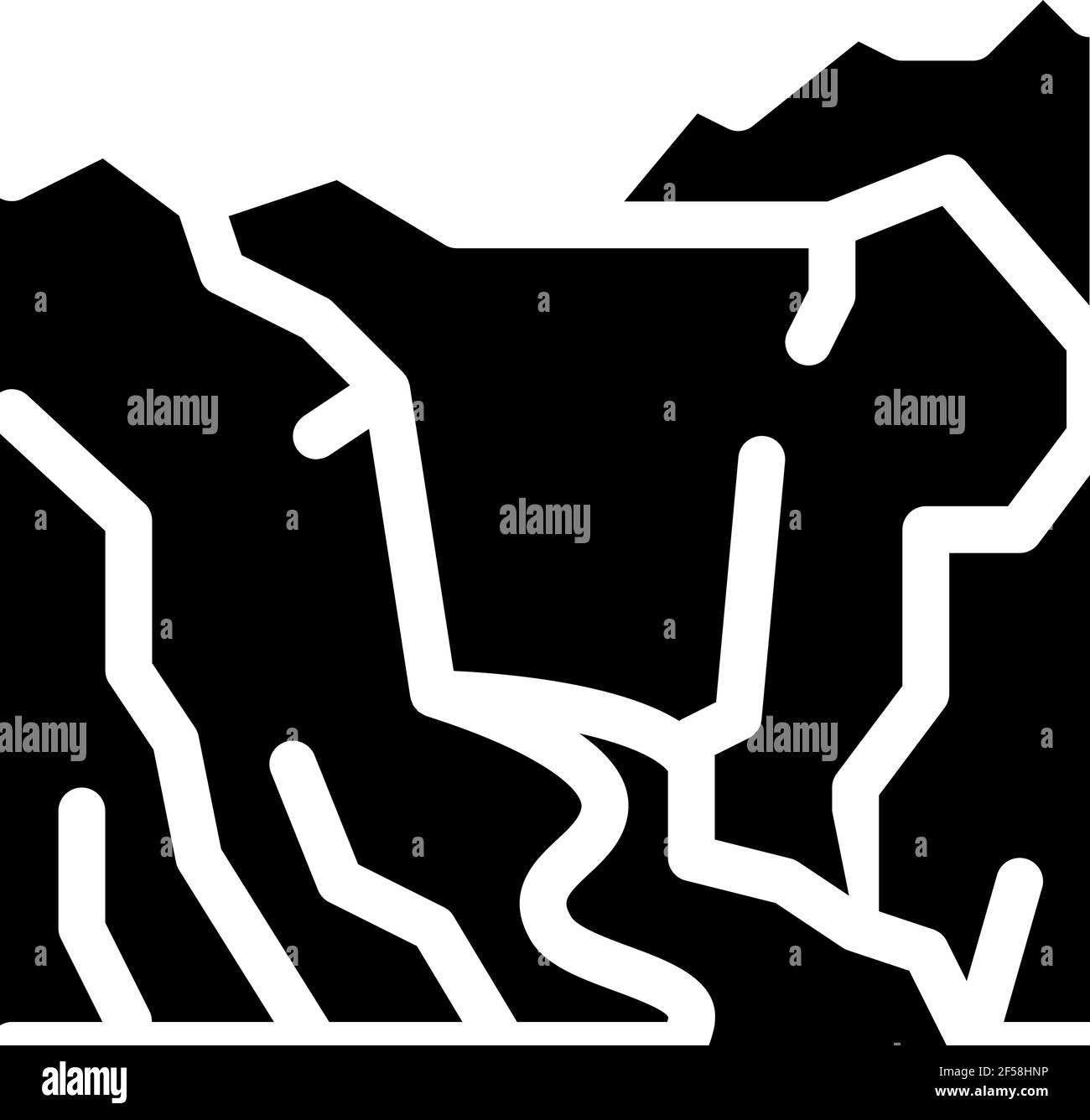 illustration du glyphe vectoriel d'icône de paysage de montagne Illustration de Vecteur