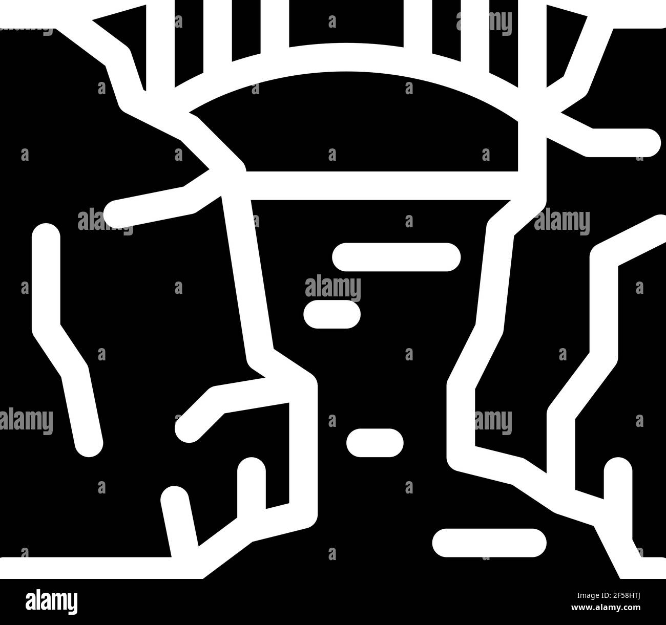 Pont montagne paysage icône Vector Glyph Illustration Illustration de Vecteur