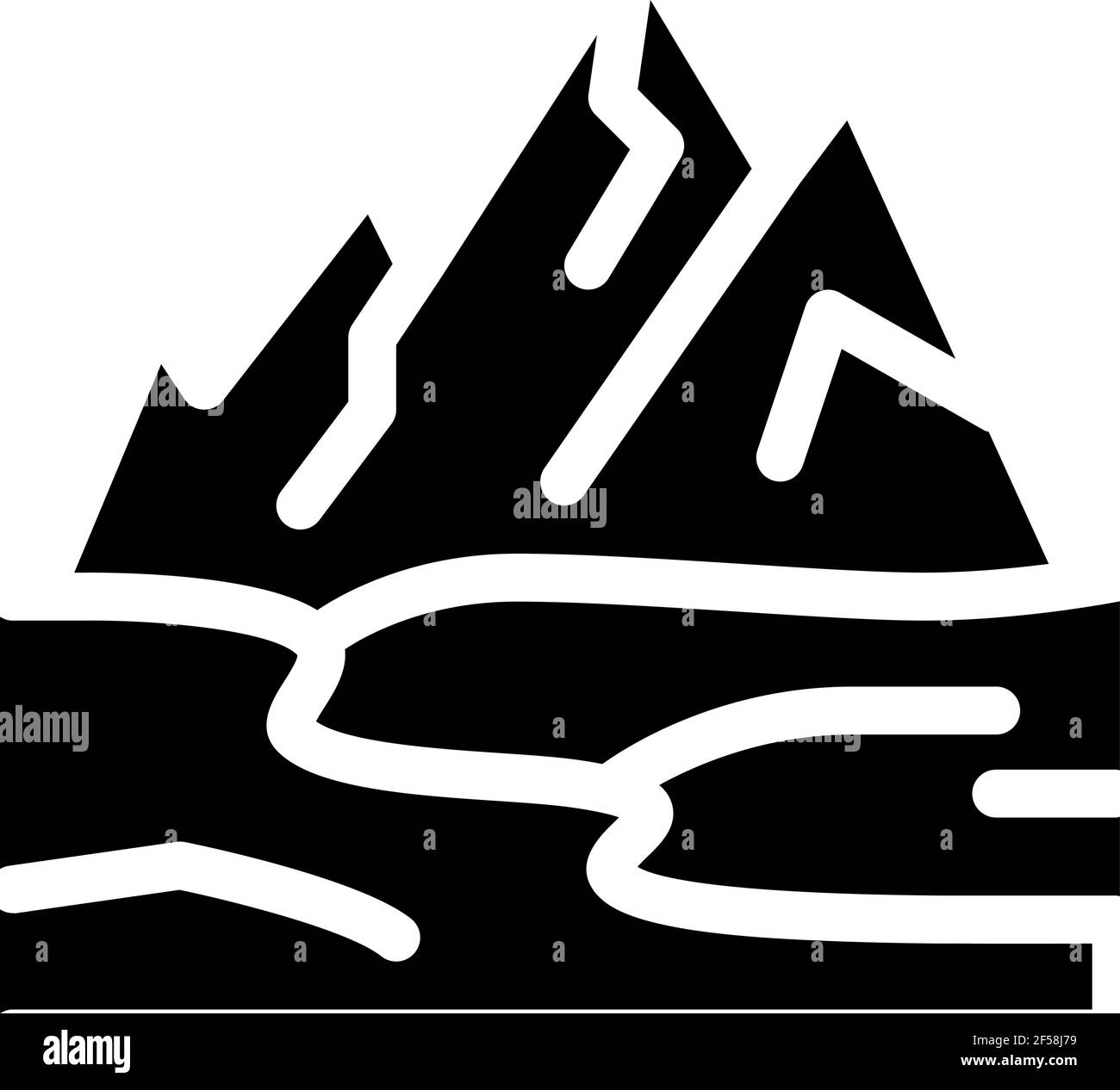 Icône de terrain en haute montagne Vector Glyph Illustration Illustration de Vecteur