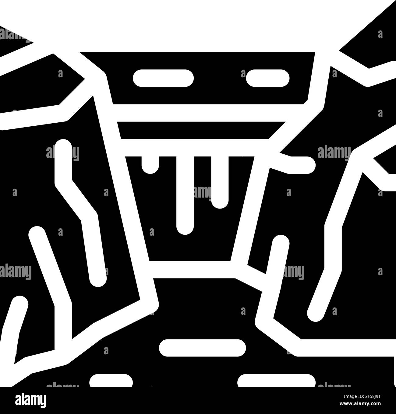 illustration du vecteur glyphe d'icône de terrain rocheux Illustration de Vecteur