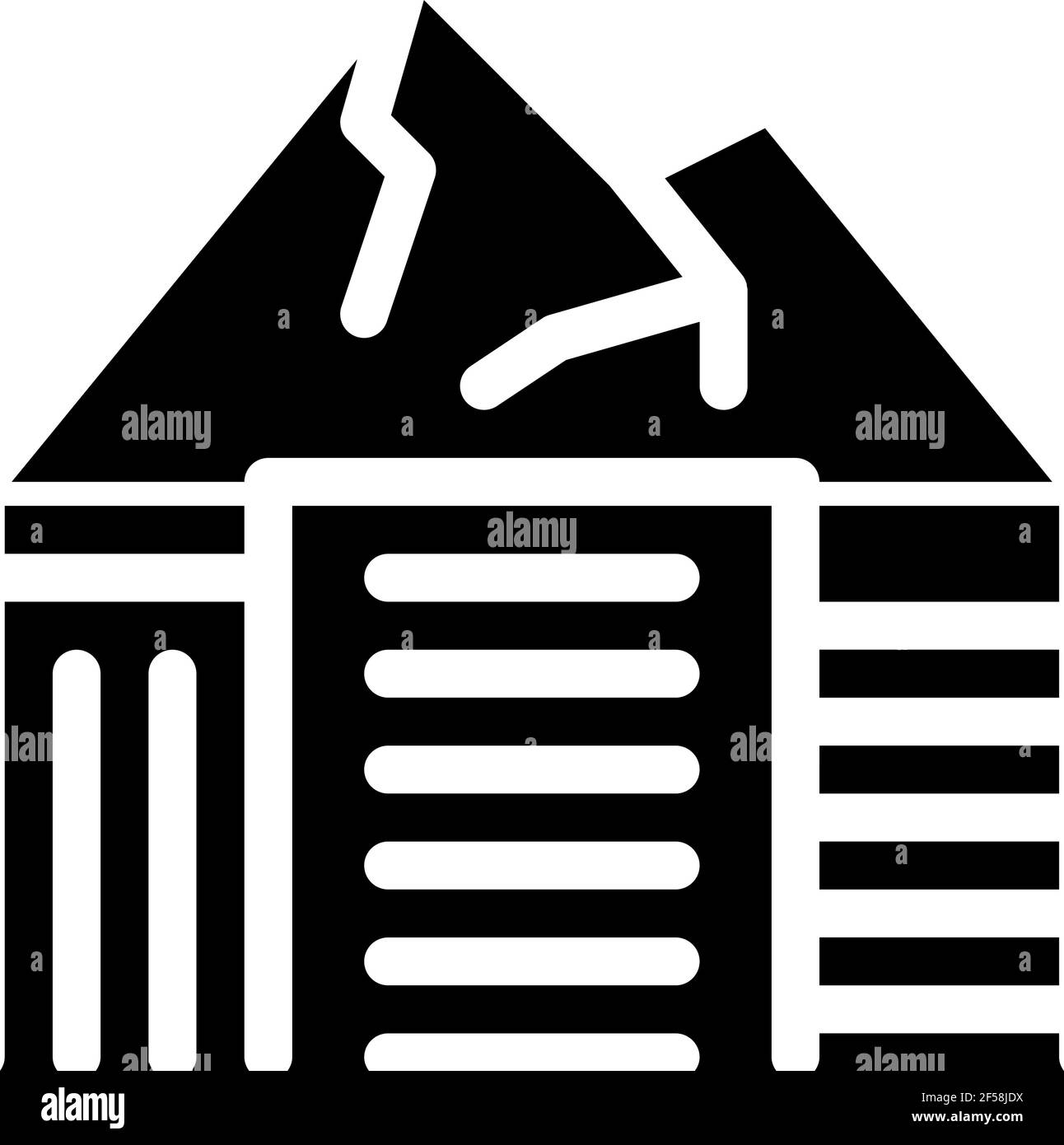 Des bâtiments de haute hauteur au milieu des montagnes, icône Vector Glyph Illustration Illustration de Vecteur