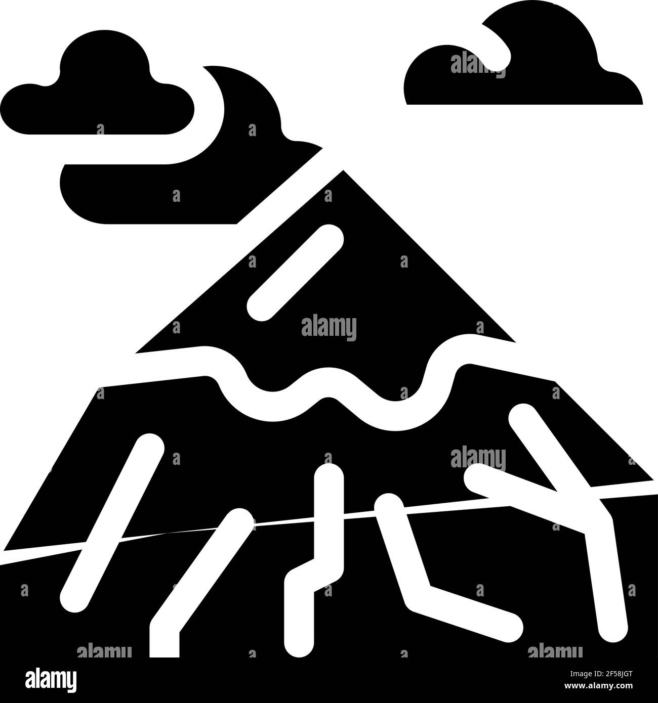Illustration du vecteur glyphe de la tête de montagne Illustration de Vecteur