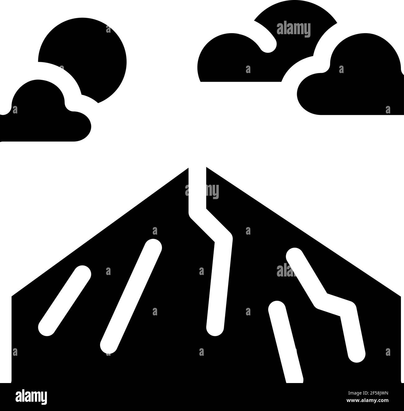 illustration du glyphe vectoriel d'icône de pic de montagne Illustration de Vecteur