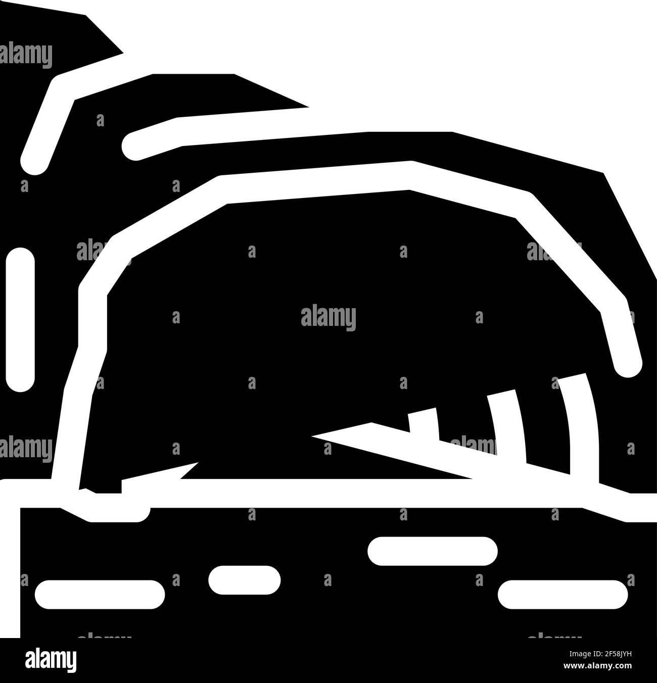 icône de gorge de grotte de montagne Vector Glyph Illustration Illustration de Vecteur