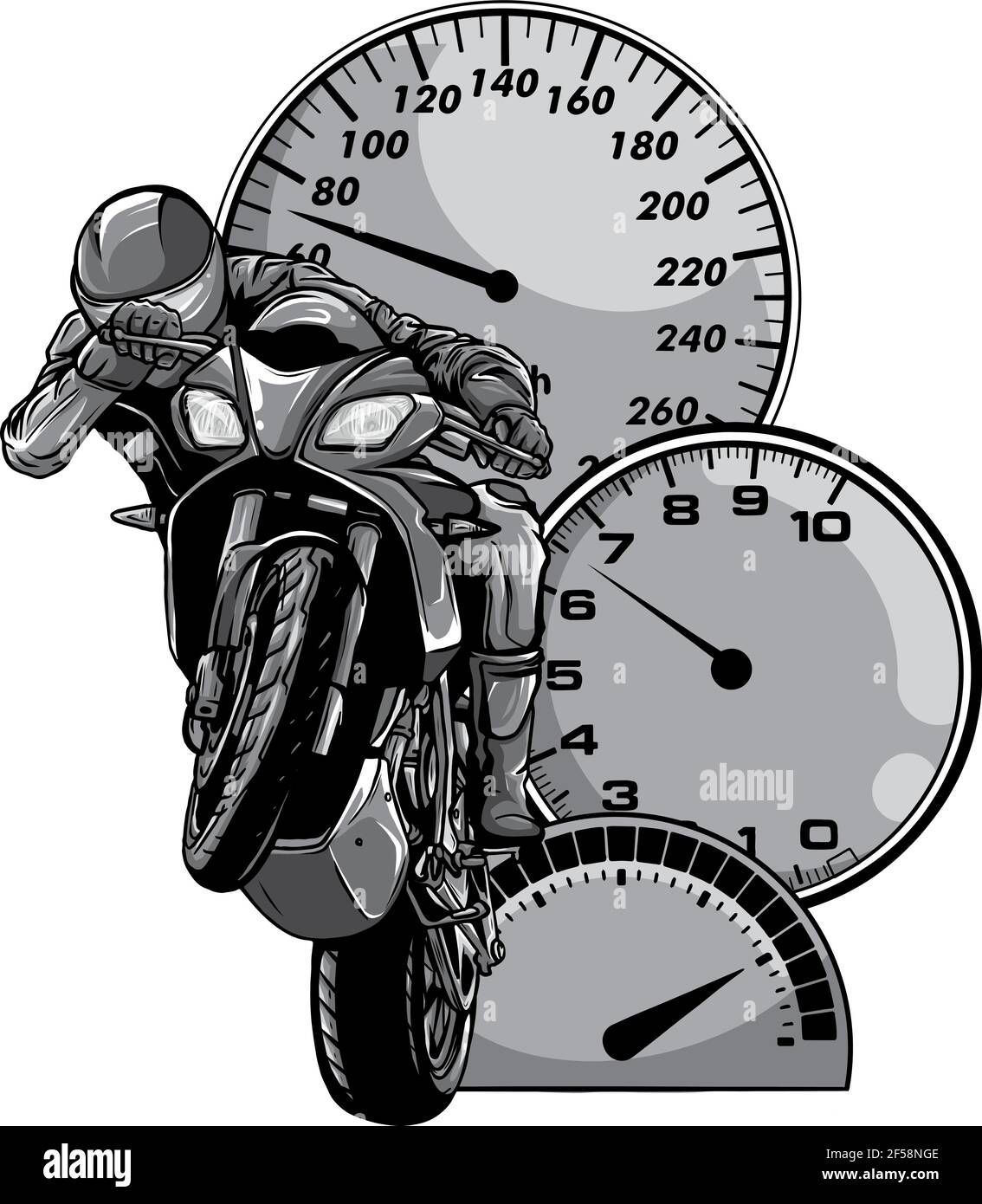 Motard, vecteur abstrait. Courses de moto sur route Illustration de Vecteur