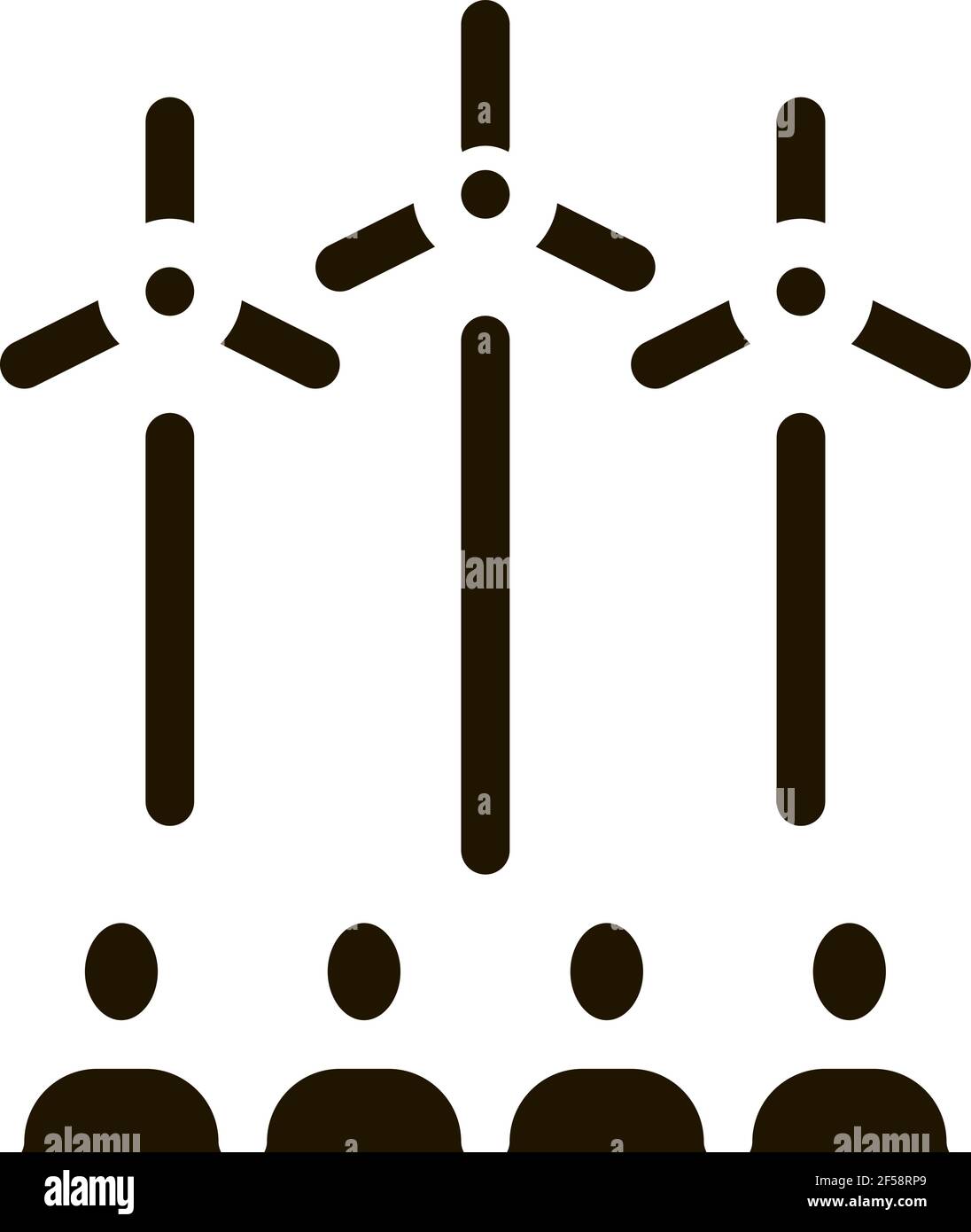 Examen général technicien en énergie éolienne icône Vector Glyph Illustration Illustration de Vecteur