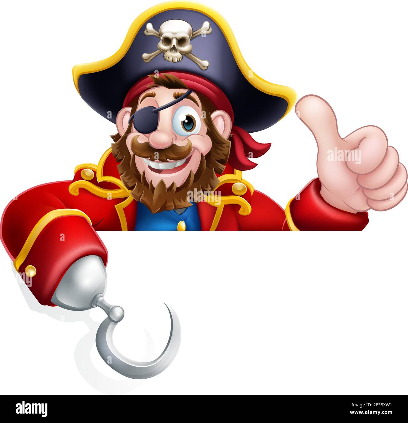 Dessin animé du capitaine pirate sur l'arrière-plan de l'affiche Illustration de Vecteur