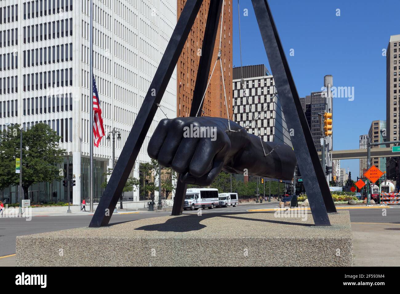 Géographie / Voyage, Etats-Unis, Michigan, Detroit, Joe Louis Monument, HART Plaza, Downtow, droits supplémentaires-autorisation-Info-non-disponible Banque D'Images