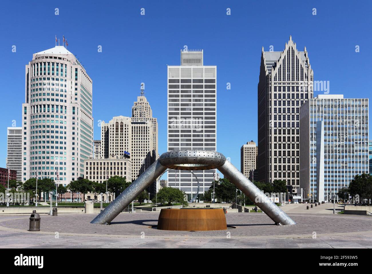Géographie / Voyage, Etats-Unis, Michigan, Detroit, Hart Plaza, Remorquage vers le bas, droits supplémentaires-autorisation-Info-non disponible Banque D'Images