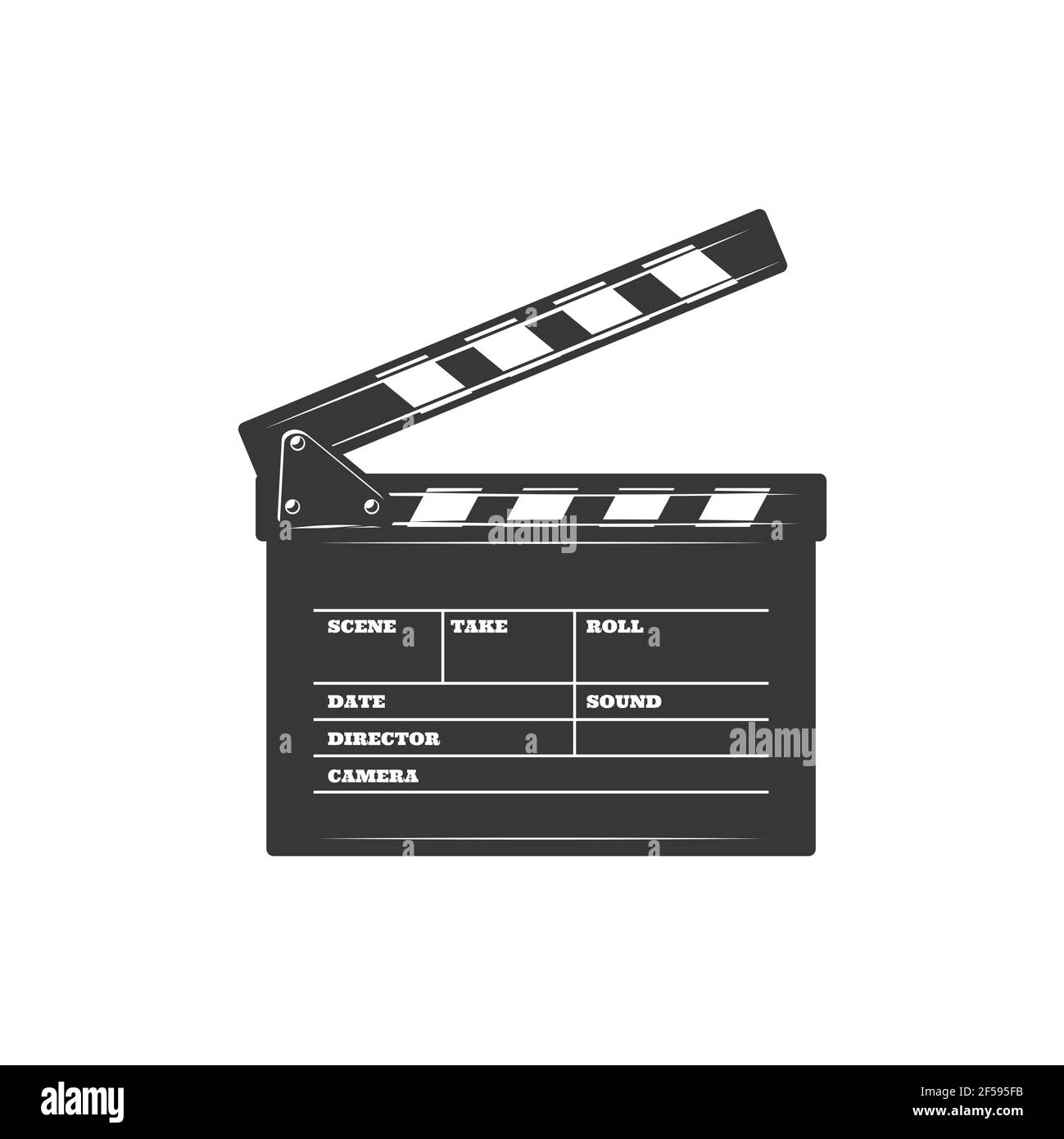 Icône isolée du bureau de production de film de la carte Clapper Illustration de Vecteur