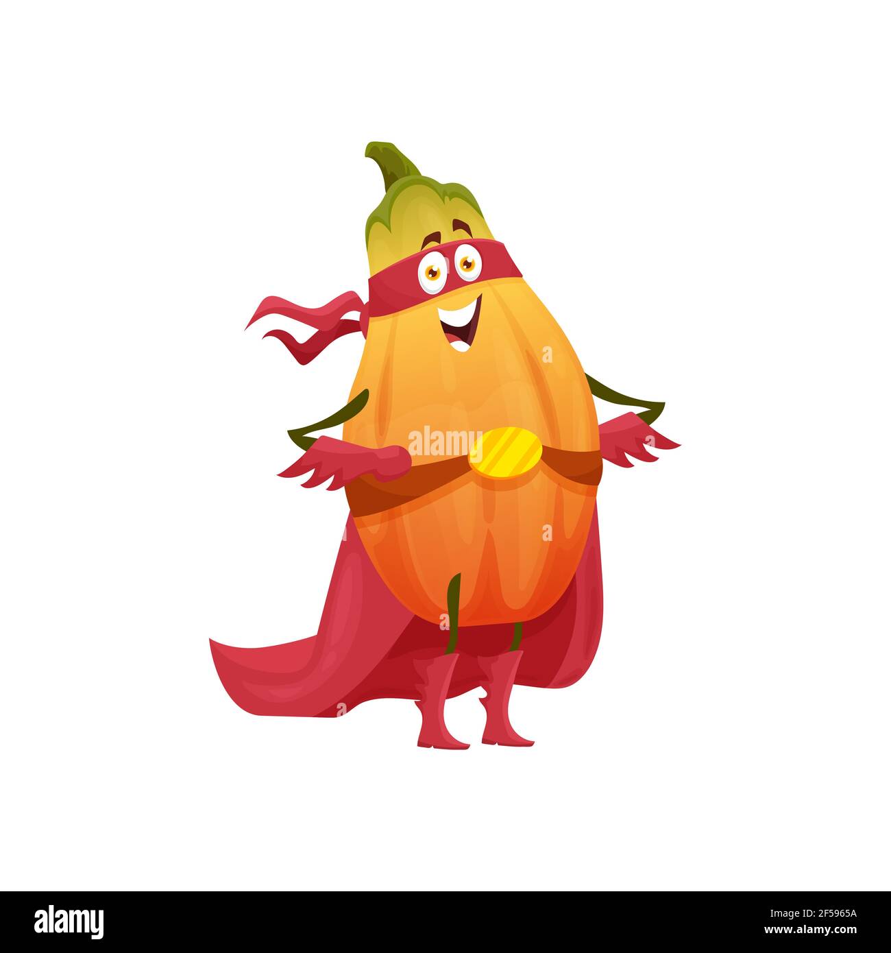 Fruit superhéros, papaye comme super héros, dessin animé Illustration de Vecteur