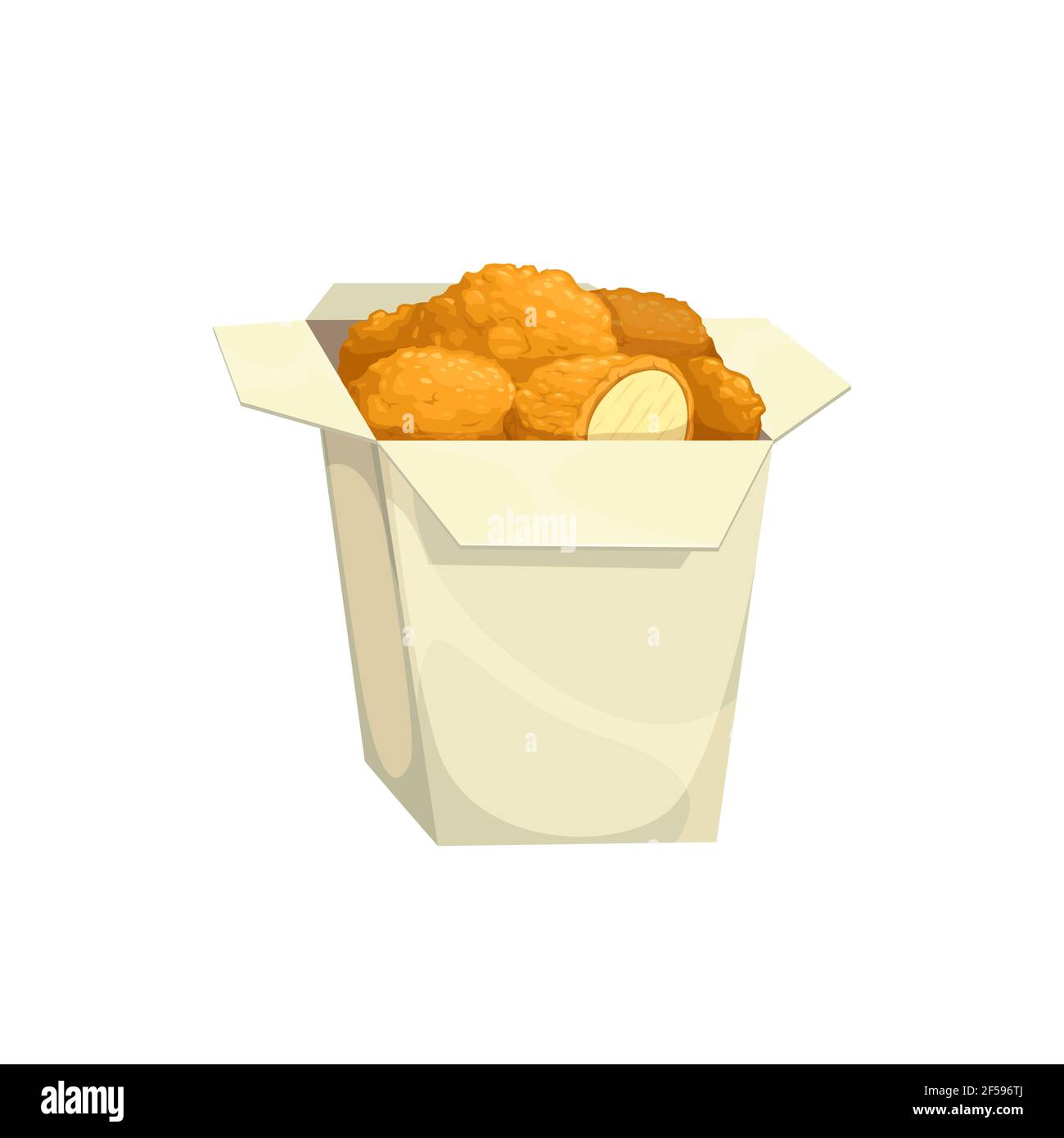 Nuggets de poulet, en-cas à menu rapide dans une boîte Illustration de Vecteur