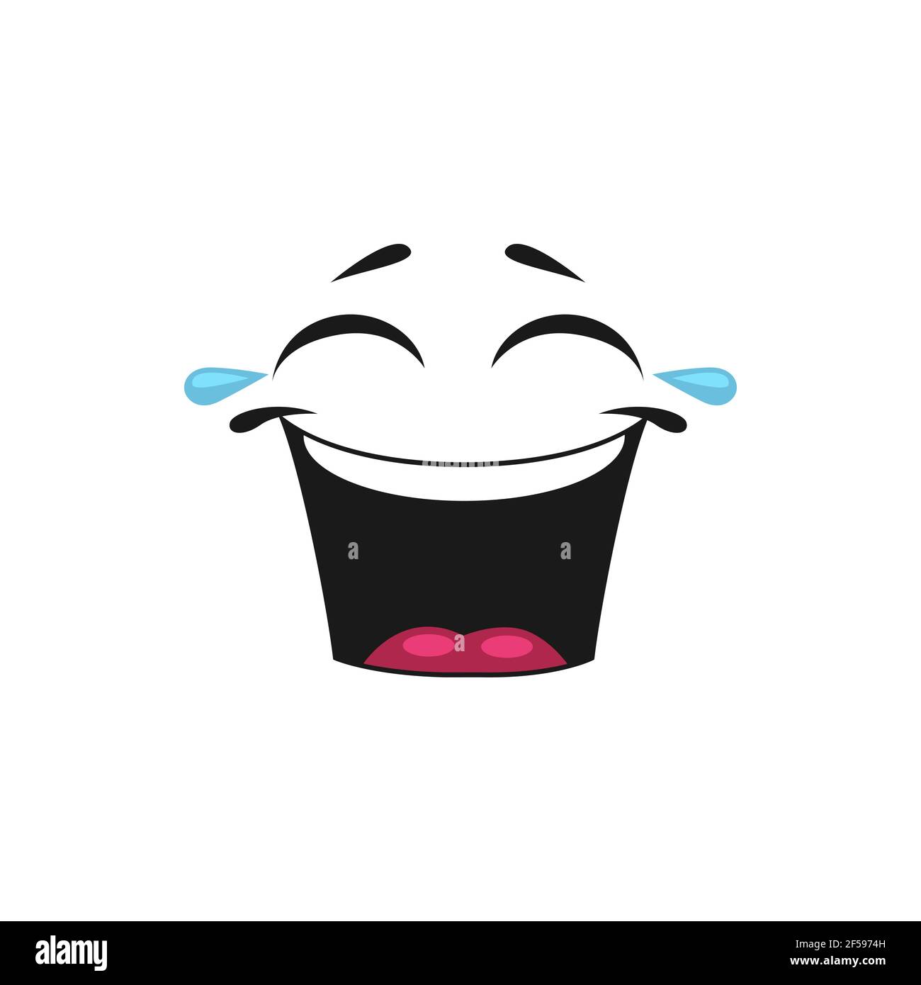Dessin animé visage rire aux larmes, vecteur heureux emoji Image Vectorielle Stock Alamy