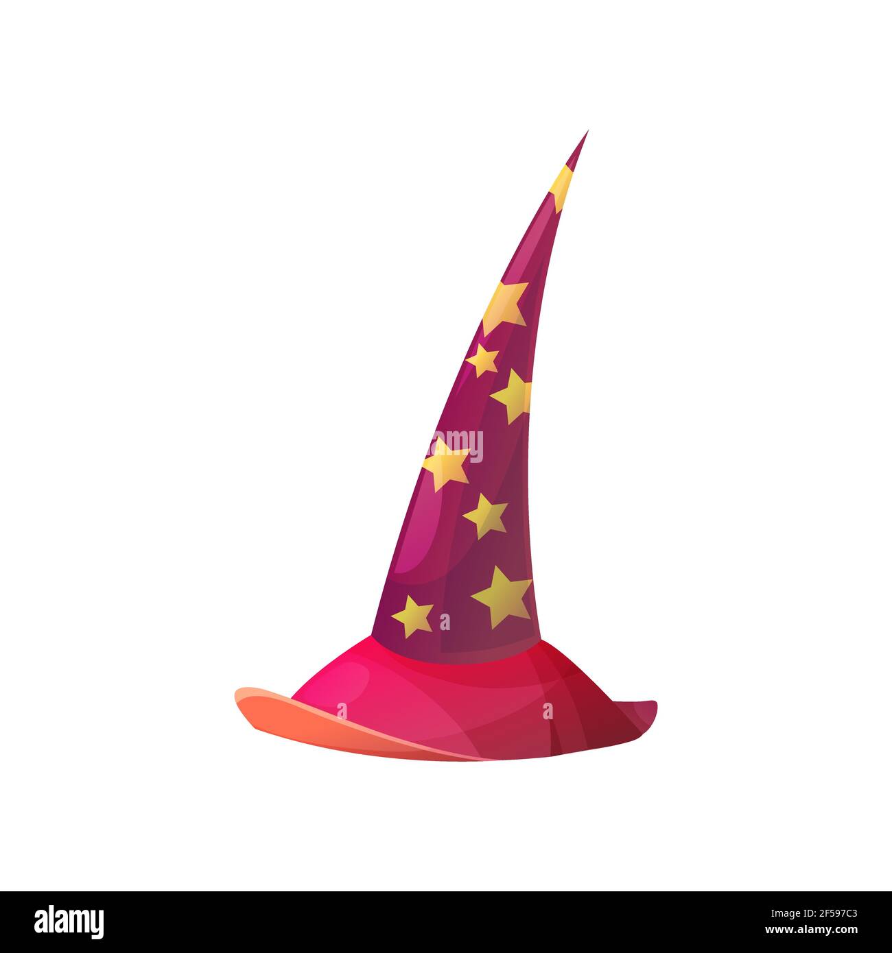 Icône représentant un astrologue rouge ou un chapeau de sorcière Illustration de Vecteur