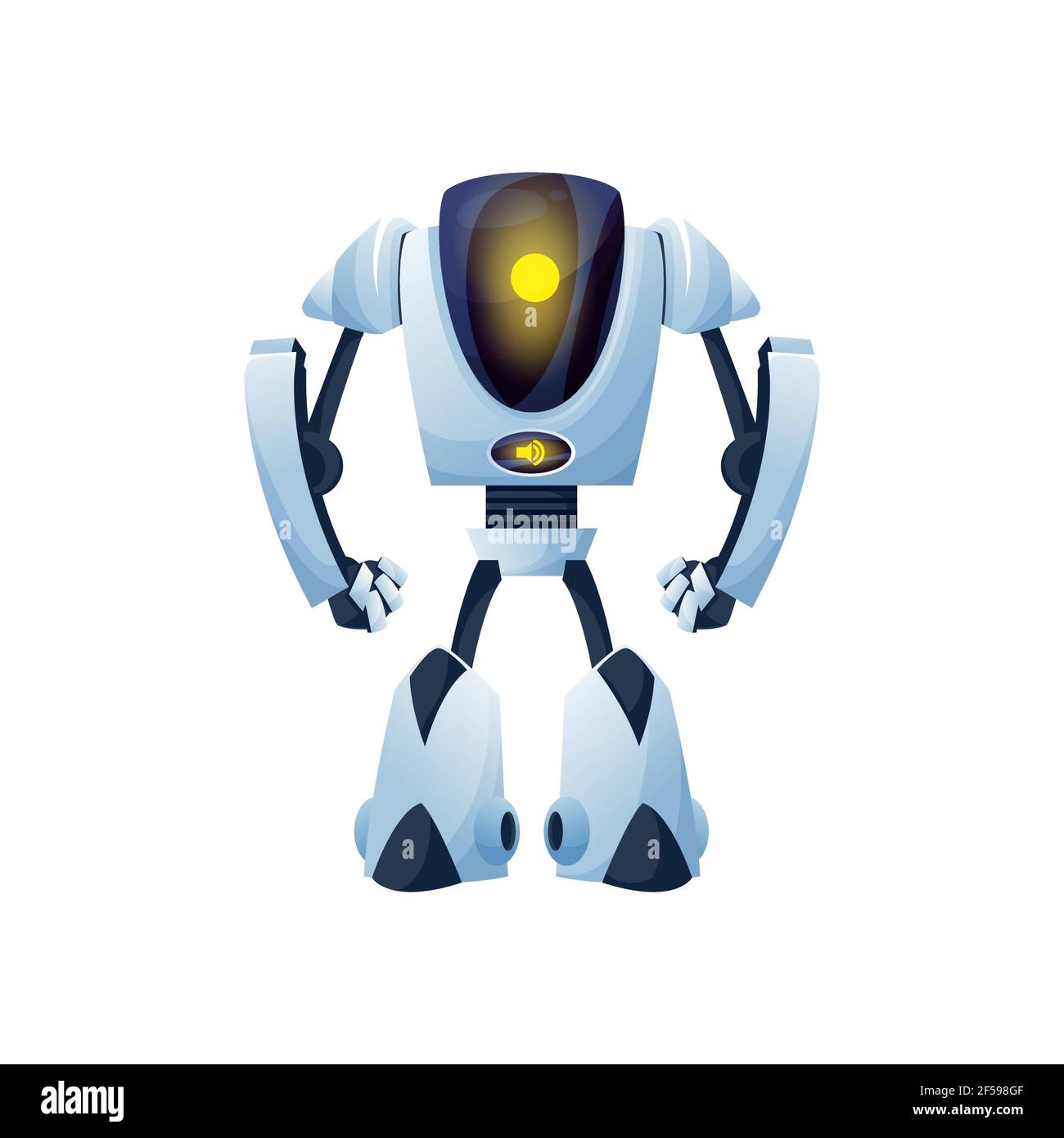 Robot avec mains et jambes pliables isoler android Illustration de Vecteur