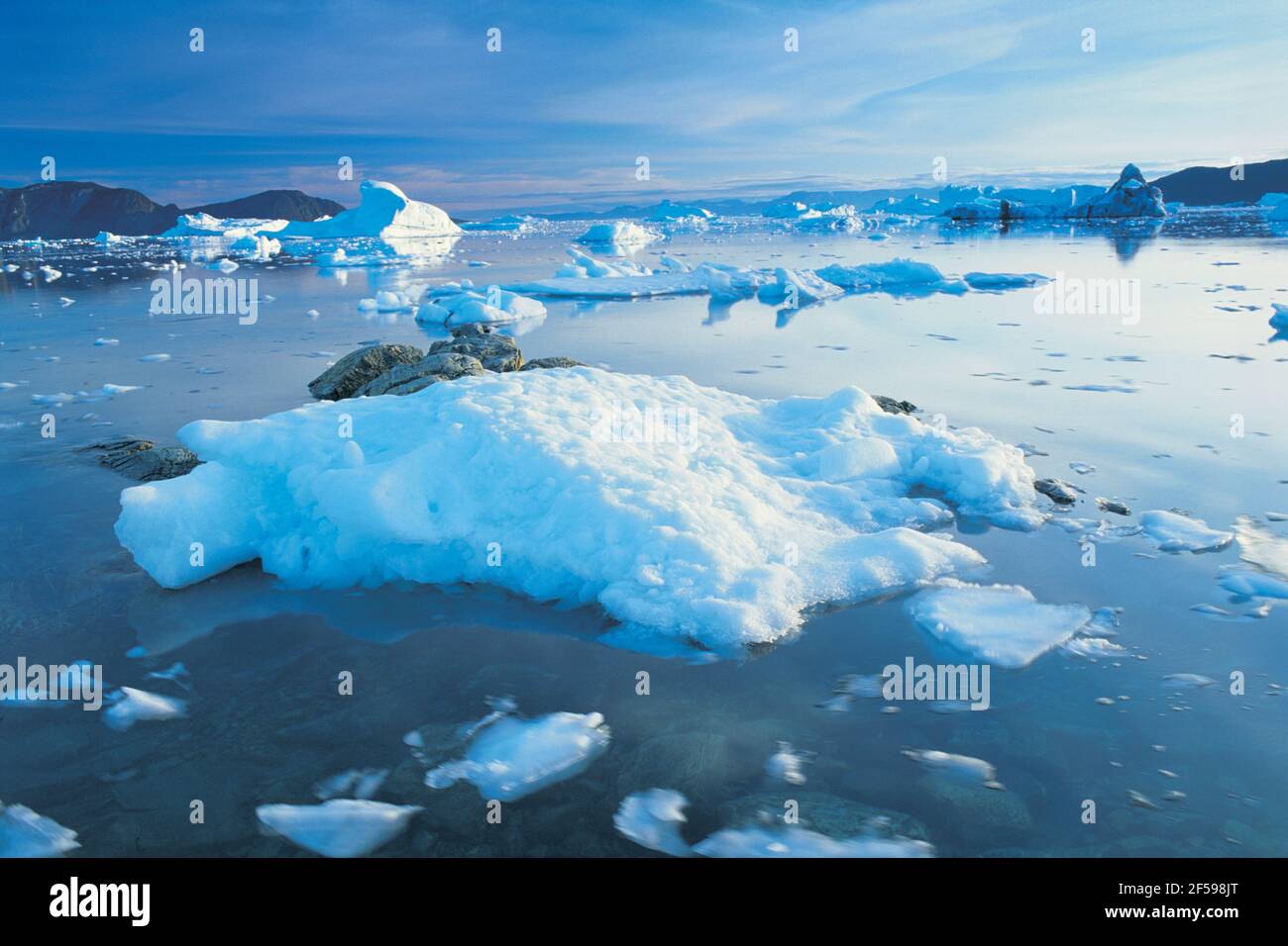 Les icebergs, la baie de Disko, Groenland Banque D'Images