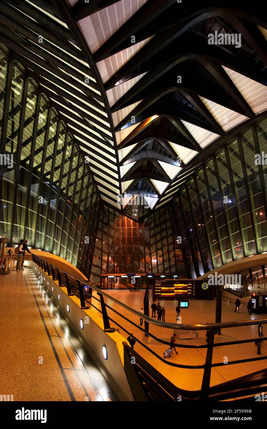 Gare Concourse, architecture contemporaine Lyon, Auvergne-Rhône-Alpes, France Banque D'Images