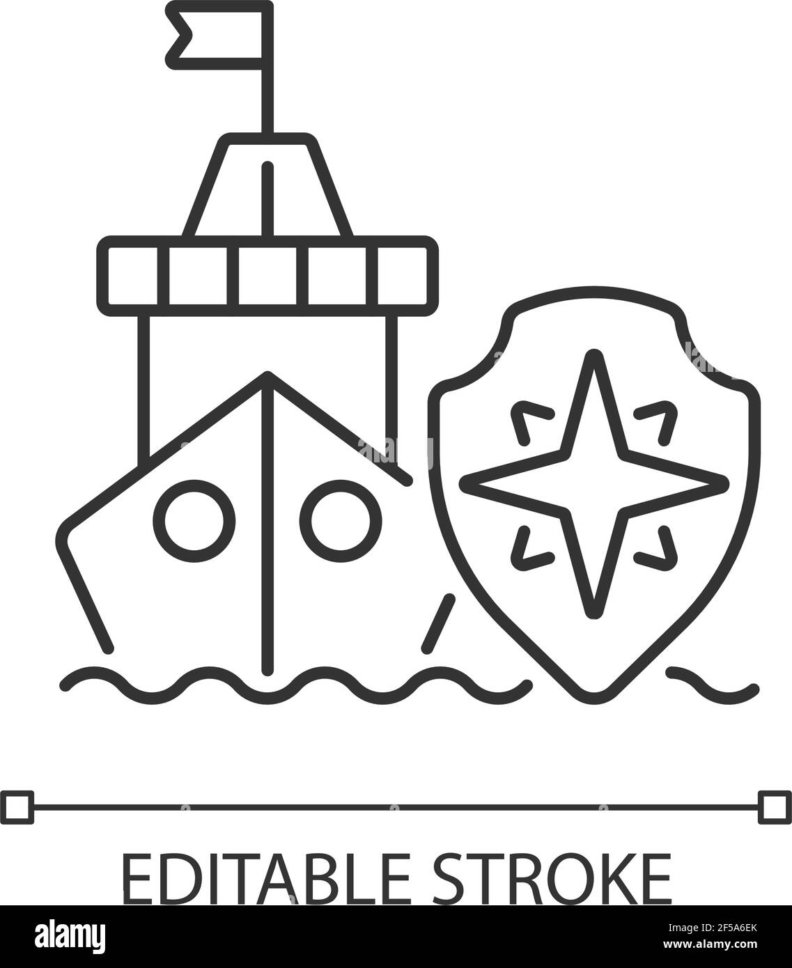 Icône linéaire de sécurité maritime Illustration de Vecteur