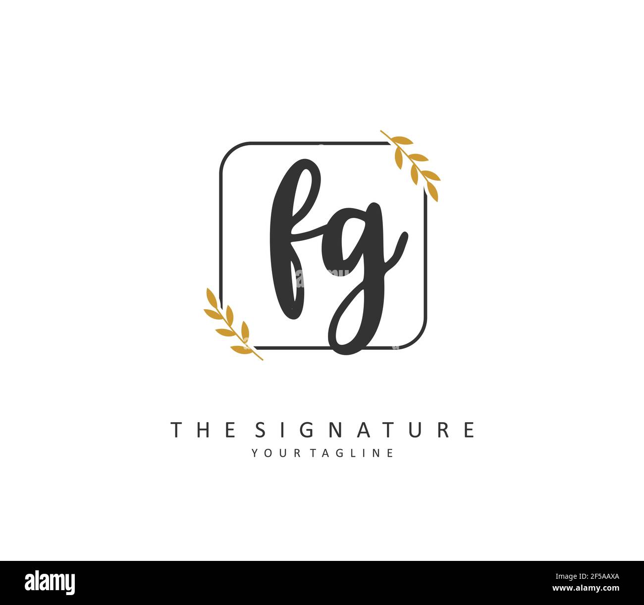 FG écriture initiale de la lettre et logo de signature. Un concept d'écriture manuscrite logo initial avec élément de modèle. Illustration de Vecteur