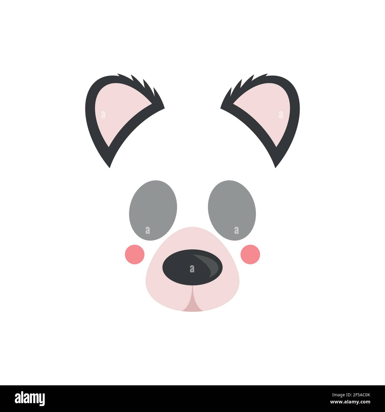 Joli visage de panda. Masque. Illustration vectorielle isolée sur fond blanc. Illustration de Vecteur