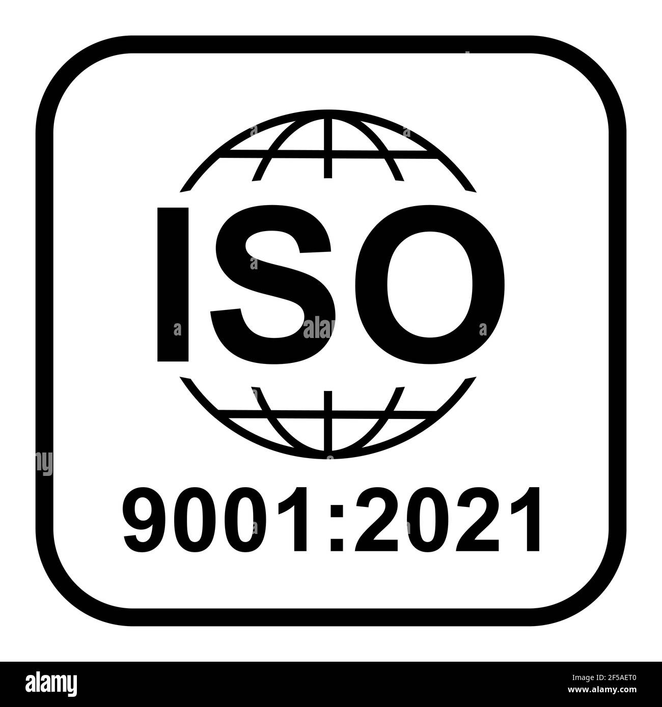 Icône ISO 9001. Symbole de qualité standard. Vecteur bouton signe isolé sur fond blanc . Illustration de Vecteur