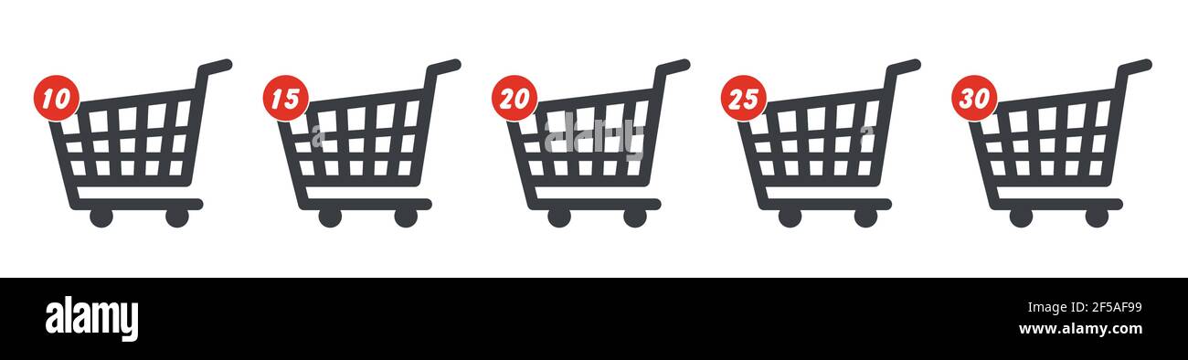 Design d'icône de panier en ligne avec notification du nombre d'articles dans le panier. Illustration de Vecteur